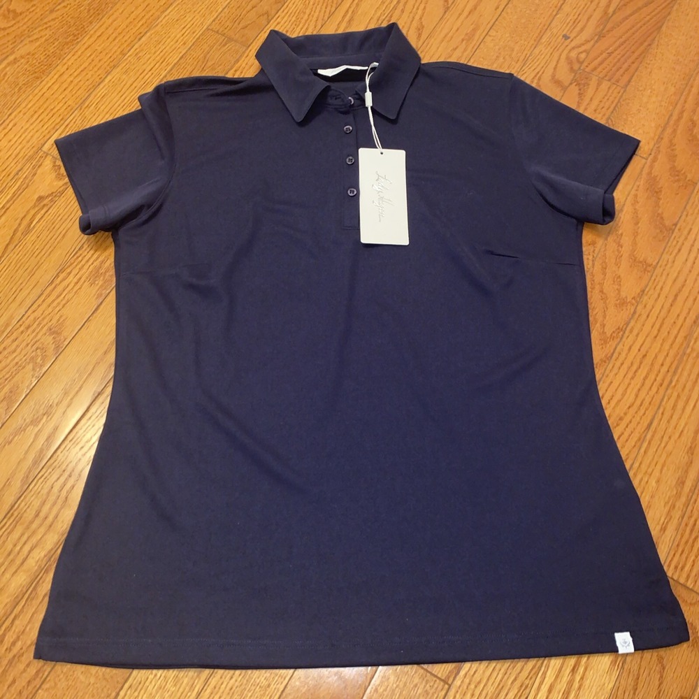 Lady Hagen Polo Shirt Womens Pique Short Sleeve Blue Golf Tennis Small